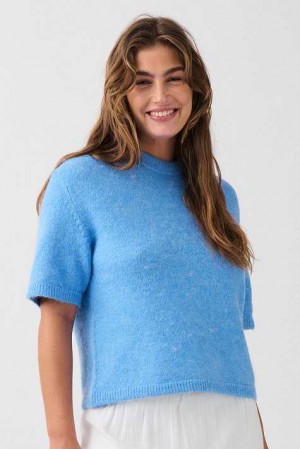 Blue Women Gina Tricot Knitted Sweaters | 51FZQBHXL