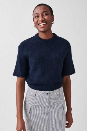 Blue Women Gina Tricot Knitted Sweaters | 64IPSFQWN