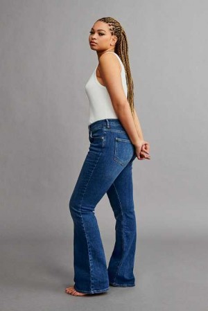 Blue Women Gina Tricot Low Waist Bootcut Jeans | 32UQCMJEW