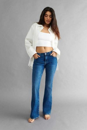 Blue Women Gina Tricot Low Waist Bootcut Jeans | 67YDBNEVQ