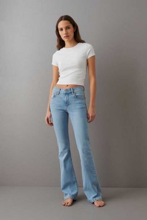 Blue Women Gina Tricot Low Waist Bootcut Jeans | 38UZXLHWQ