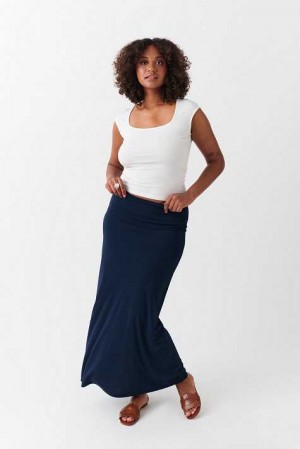 Blue Women Gina Tricot Low Waist Maxi Skirts | 91TBWHMRK