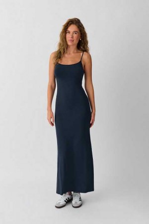 Blue Women Gina Tricot Maxi Slip Dress | 58DQCVEMP