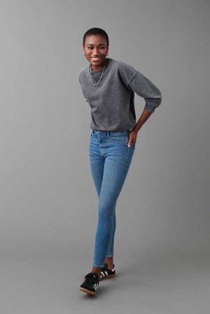 Blue Women Gina Tricot Molly High Waist Jeans | 81DEWUHAT