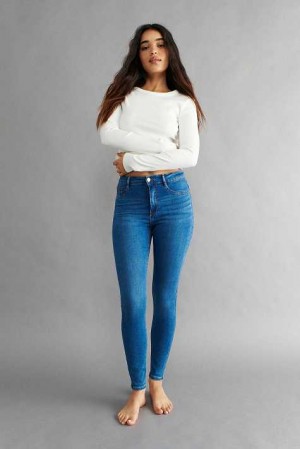 Blue Women Gina Tricot Molly High Waist Jeans | 95DSXGVET