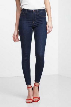 Blue Women Gina Tricot Molly High Waist Jeans | 67WOMEAGL