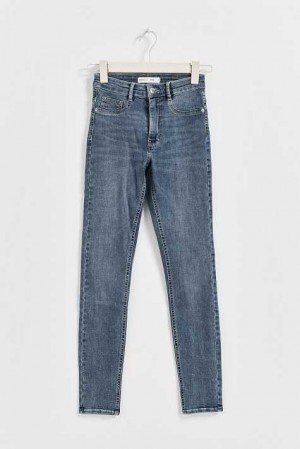 Blue Women Gina Tricot Molly Petite High Waist Jeans | 20QDVNLHU