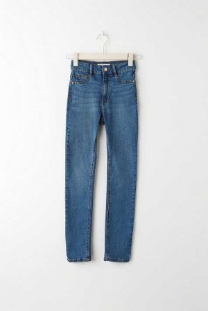 Blue Women Gina Tricot Molly Petite High Waist Jeans | 67KEUBMTV