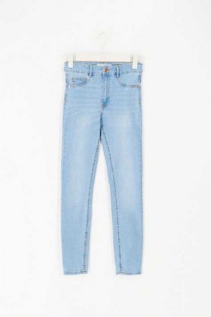 Blue Women Gina Tricot Molly Petite High Waist Jeans | 71VBIJHFK