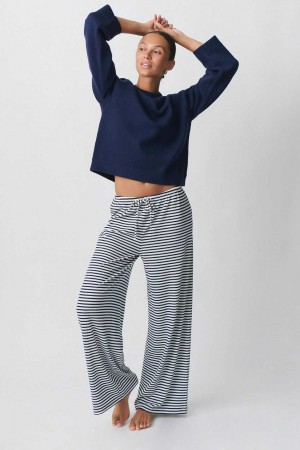 Blue Women Gina Tricot Striped Soft Pyjamas | 89AGWYXRN