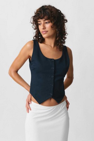 Blue Women Gina Tricot Top Vest | 91SQVAPGY