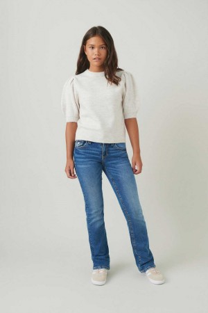 Blue Young Gina Tricot Chunky Low Flared Jeans | 13DUELTRS