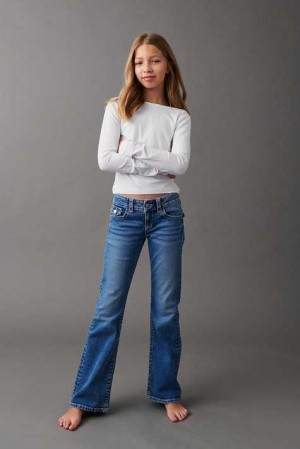 Blue Young Gina Tricot Sequins Flared Jeans | 92RPITEWN