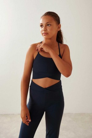 Blue Young Gina Tricot Sporty Yoga Top | 16REBFTKN