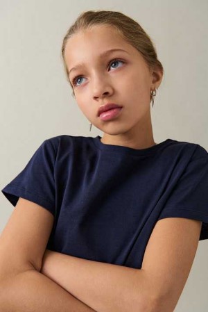 Blue Young Gina Tricot Y Cropped T Shirts | 69ZRPGUOT