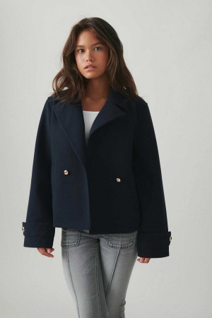 Blue Young Gina Tricot Y Felt Jacket | 12SCXJBQD