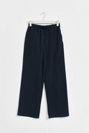 Blue Young Gina Tricot Y Linenmix Trousers | 84DLGMKRU