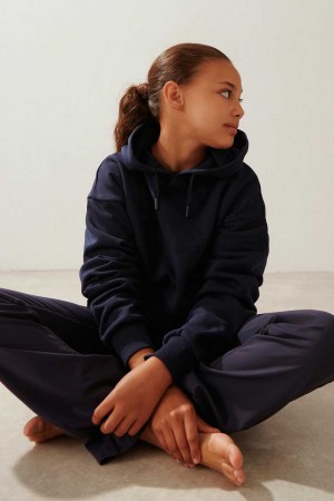 Blue Young Gina Tricot Y Oversized Hoodie | 16LUXNVYS