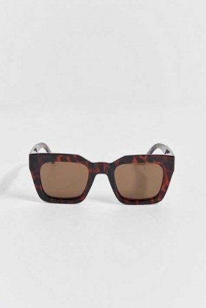 Brown Women Gina Tricot Chunky Sunglasses | 40PTRAXLH