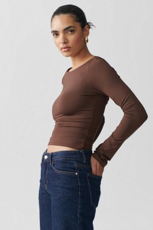 Brown Women Gina Tricot Micro Top | 75MTYPNKV