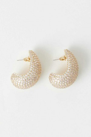 Gold Women Gina Tricot Drop Earrings | 34UCEQDLB