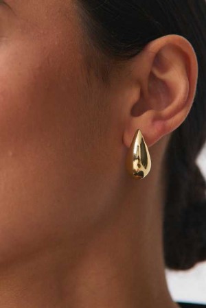 Gold Women Gina Tricot Mini Drop Earrings | 19HQCDTOL