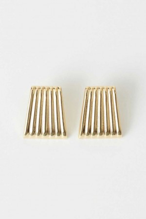 Gold Women Gina Tricot Rhinestone Earrings | 35OLDYUTE