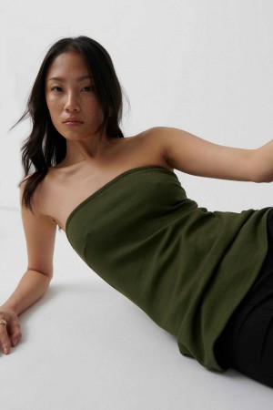 Green Women Gina Tricot Long Tube Top | 31BJKYSIL