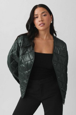 Green Women Gina Tricot Quilted Jacket | 19QNTZMHR