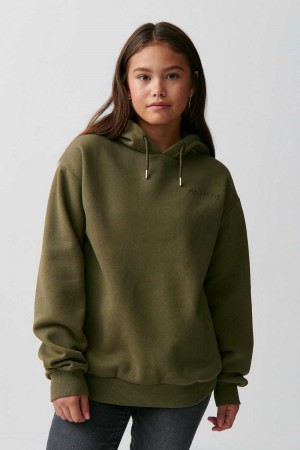 Green Young Gina Tricot Y Basic Hoodie | 93AQDRJWH