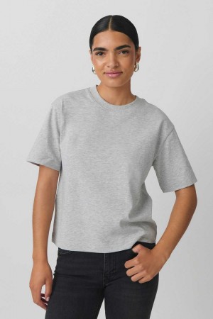 Grey Women Gina Tricot Basic T Shirts | 75RBTVCFH