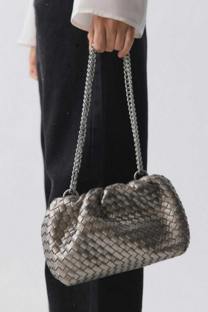 Grey Women Gina Tricot Braided Chain Bag | 79ZKLRAWO