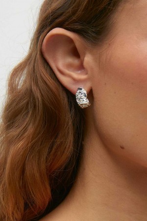 Grey Women Gina Tricot Crinkled Earrings | 58XPNCYJT