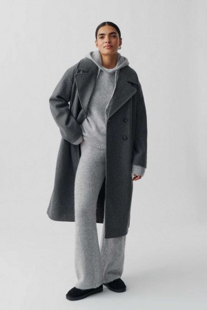 Grey Women Gina Tricot Double Breasted Coat | 59IOGXFWZ