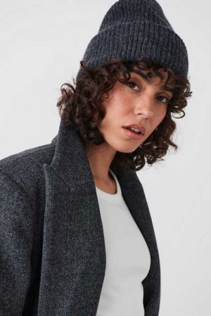 Grey Women Gina Tricot Hairy Rib Hat | 95ZQOXKWD