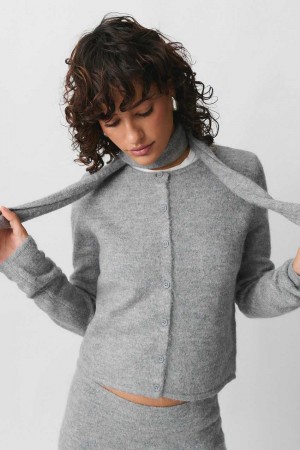 Grey Women Gina Tricot Knitted Cardigan | 46AWBIPRH