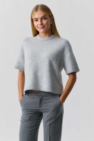 Grey Women Gina Tricot Knitted Sweaters | 46HRJKOQE