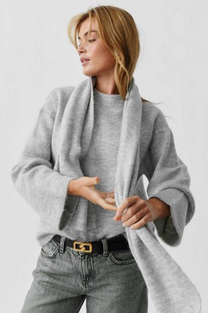 Grey Women Gina Tricot Knitted Sweaters | 95HKMZFYC