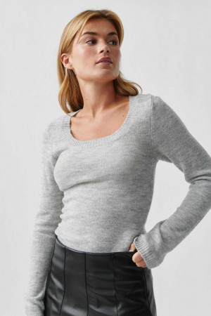 Grey Women Gina Tricot Knitted Sweaters | 94SZXKBVO