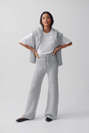 Grey Women Gina Tricot Knitted Trousers | 70SOBNMFT