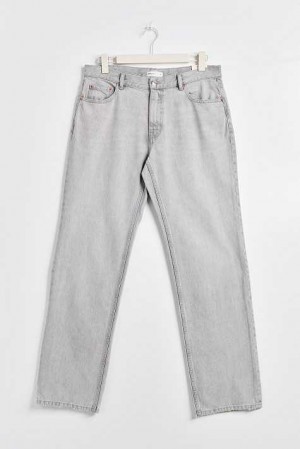 Grey Women Gina Tricot Low Straight Petite Jeans | 13ANCSFWK