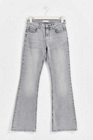 Grey Women Gina Tricot Low Waist Tall Bootcut Jeans | 74MWVFATU