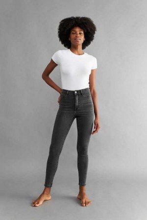 Grey Women Gina Tricot Molly High Waist Jeans | 81LDAZHMC