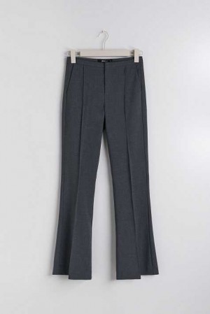 Grey Women Gina Tricot Petite Bootcut Trousers | 53FXJVZCR