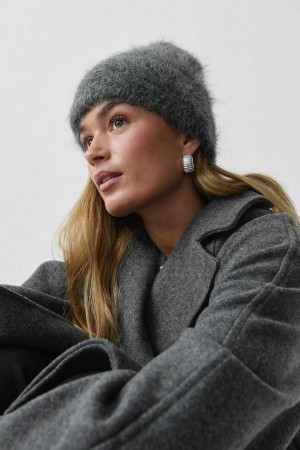 Grey Women Gina Tricot Premium Alpaca Beanie | 04LCDXSQR