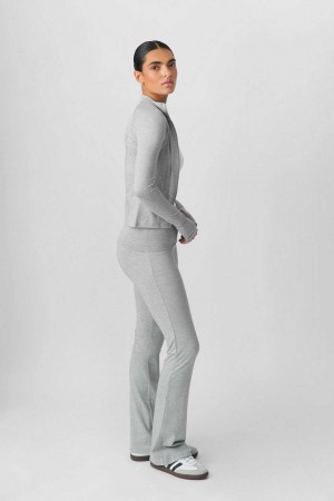 Grey Women Gina Tricot Soft Touch Folded Trousers | 71UBIEMXD