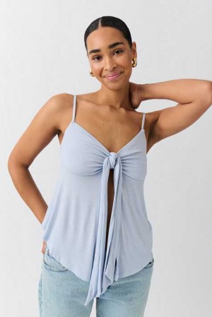 Grey Women Gina Tricot Tie Tank Top | 48GIDOXRW