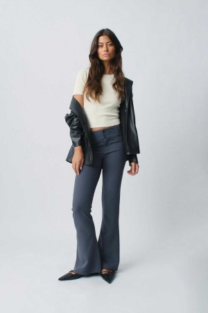 Grey Women Gina Tricot Y2k Bootcut Trousers | 69RCOLGEY