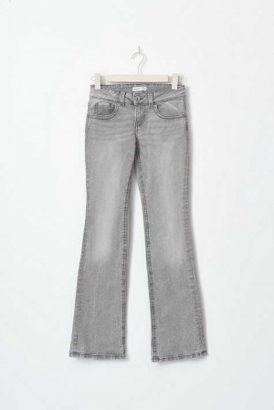 Grey Women Gina Tricot Y2k Low Bootcut Jeans | 03UXYNHLC