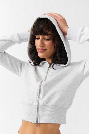 Grey Women Gina Tricot Zip Hoodie | 14LQTIHGX